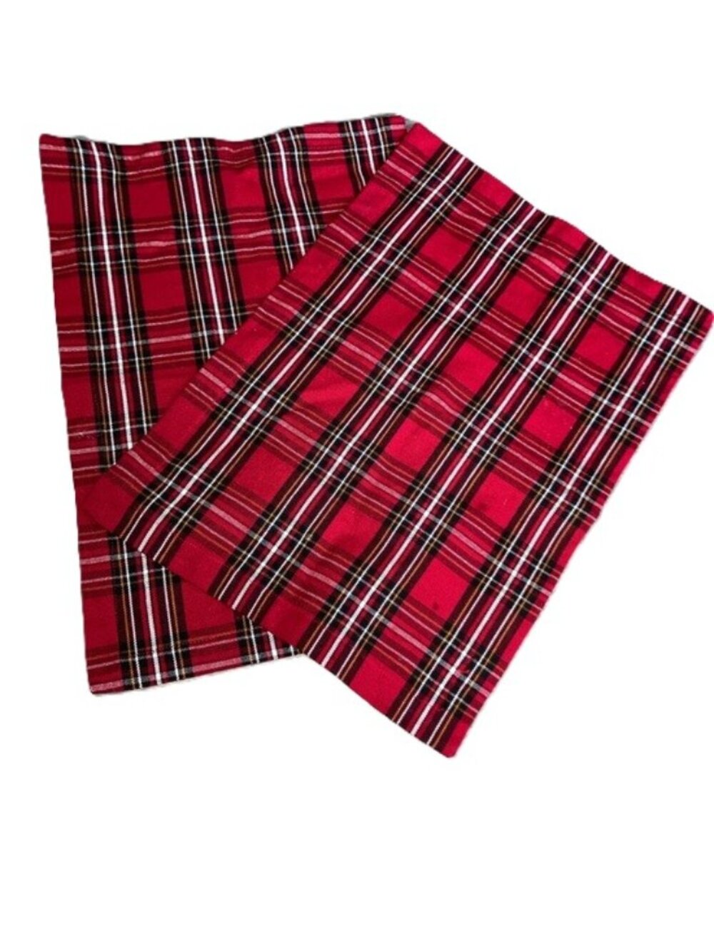PIER 1 IMPORTS Tartan Plaid Red Checkered Set of 2 Placemats 17 x 13 inches